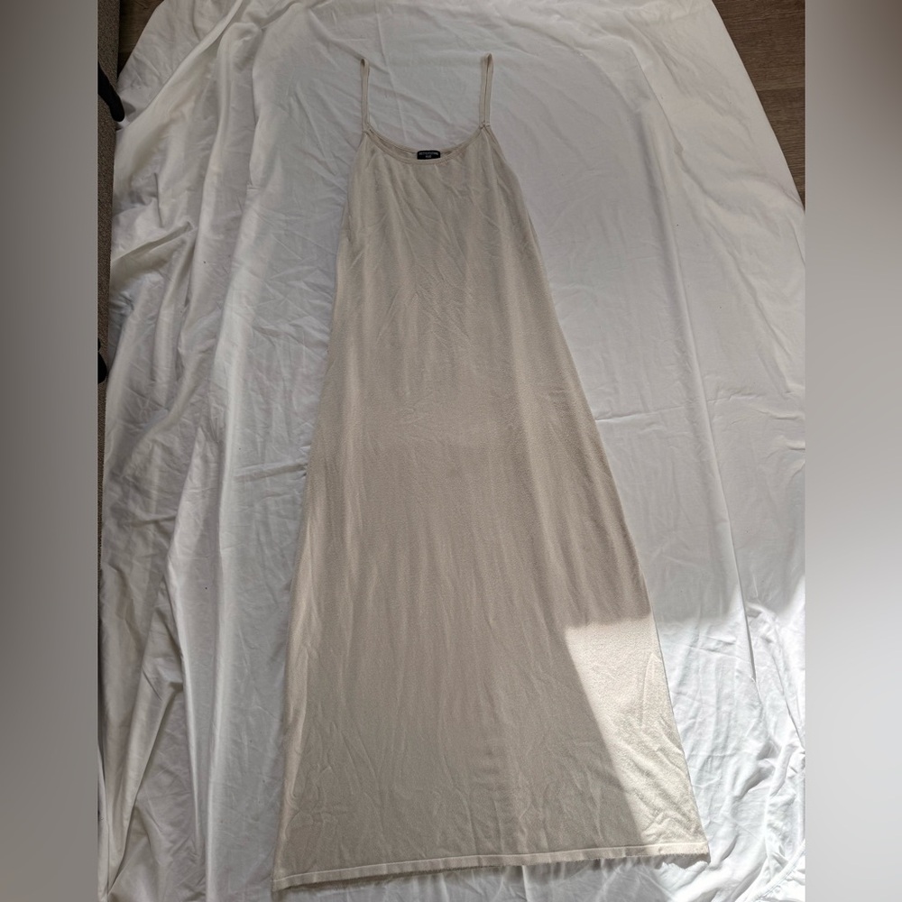 PrettyLittleThing Plus Ribbed Slip Maxi Dress Beige XL